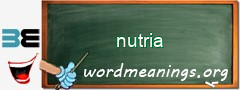 WordMeaning blackboard for nutria